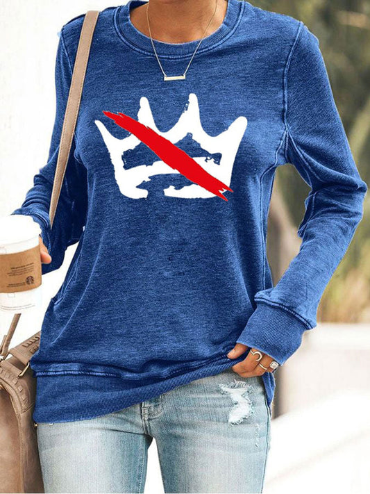 Women's No Kings Printed Casual Sweatshirt