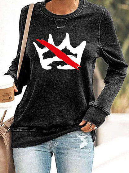 Women's No Kings Printed Casual Sweatshirt
