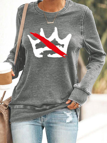 Women's No Kings Printed Casual Sweatshirt