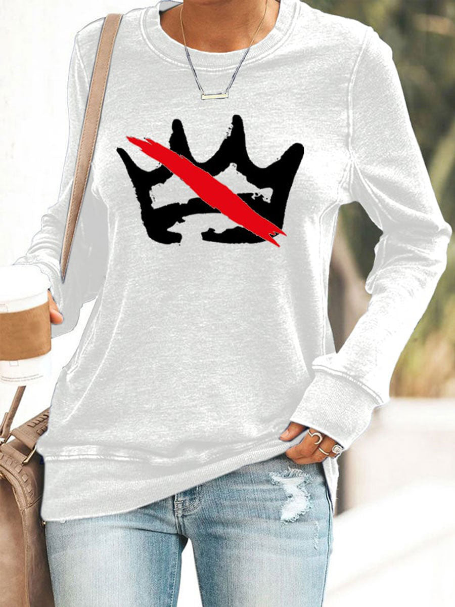 Women's No Kings Printed Casual Sweatshirt