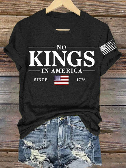 Women'sro No Kings In America Resist Trump Protest Patriotic T-Shirt