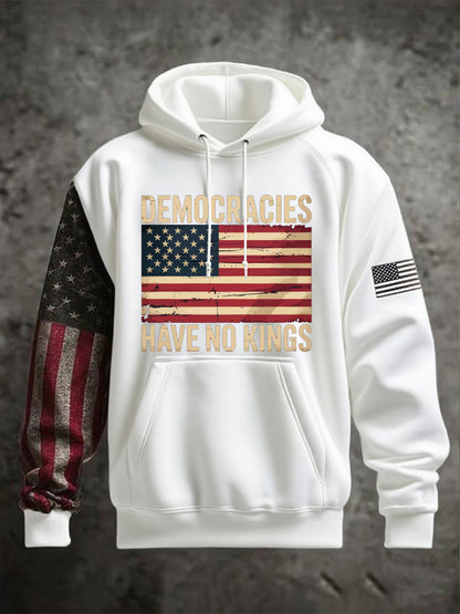 Men's No Kings Oversized Drop-Shoulder Hoodie with Pockets