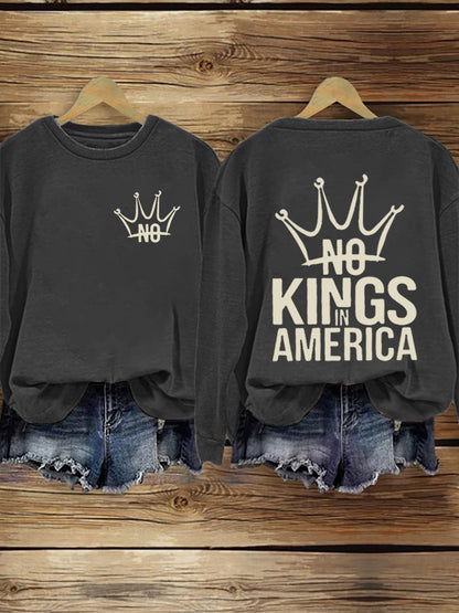 Women's No Kings In America Print Sweatshirt