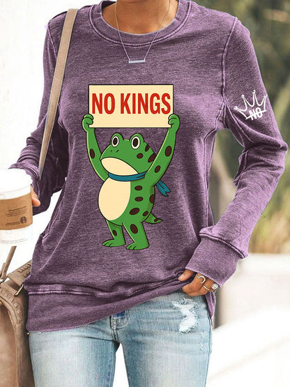 Women's No Kings In America Print Sweatshirt
