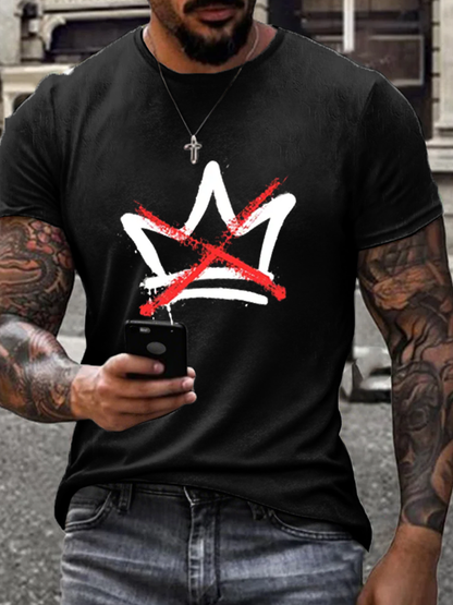 Men's No Kings imitation cotton short-sleeved T-shirt