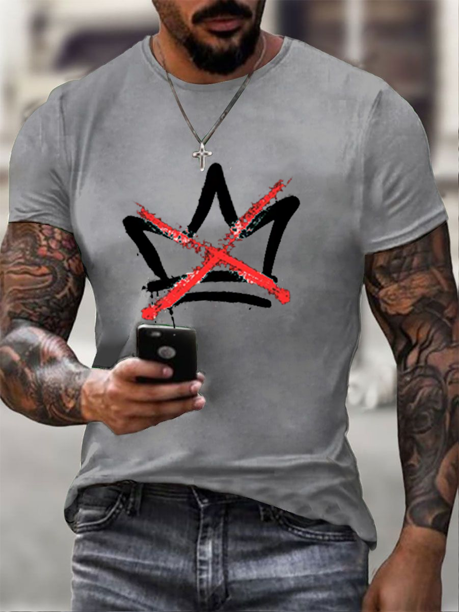 Men's No Kings imitation cotton short-sleeved T-shirt