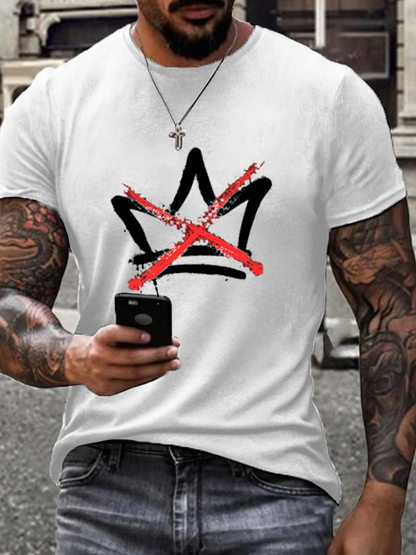 Men's No Kings imitation cotton short-sleeved T-shirt