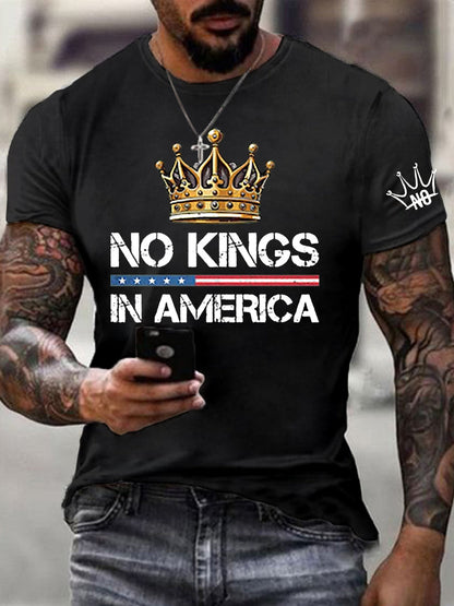 Men's No Kings In America Print Short Sleeve T-shirt