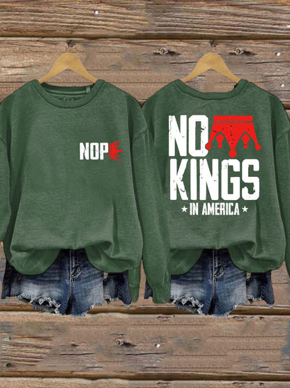 Women's No Kings Printed Casual Sweatshirt