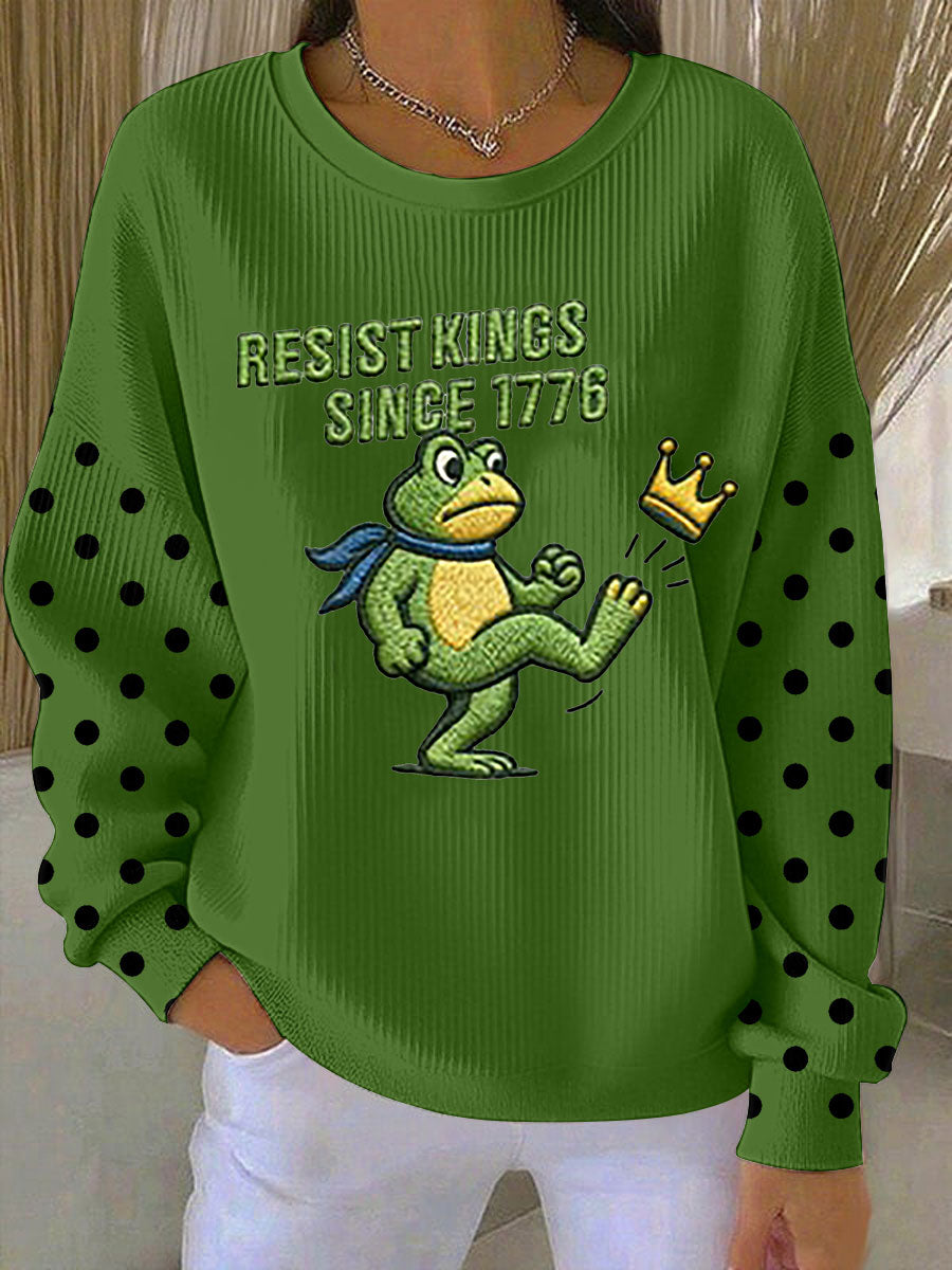 Women's Resist Kings Since 1776 Ribbed Round-Neck Sweatshirt