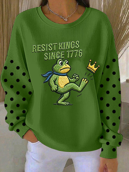 Women's Resist Kings Since 1776 Ribbed Round-Neck Sweatshirt