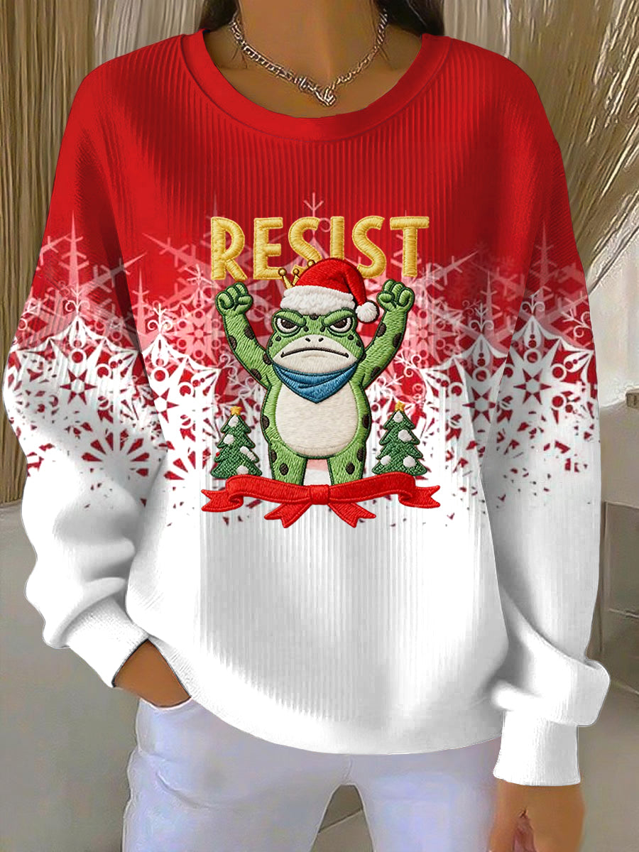 Portland Frog Christmas Art Printed Sweatshirt