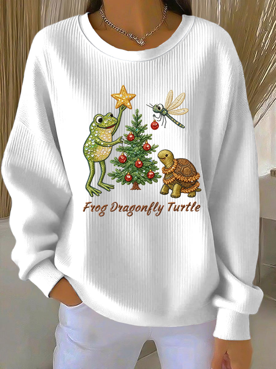 Portland Frog Christmas Casual Crewneck Sweatshirt