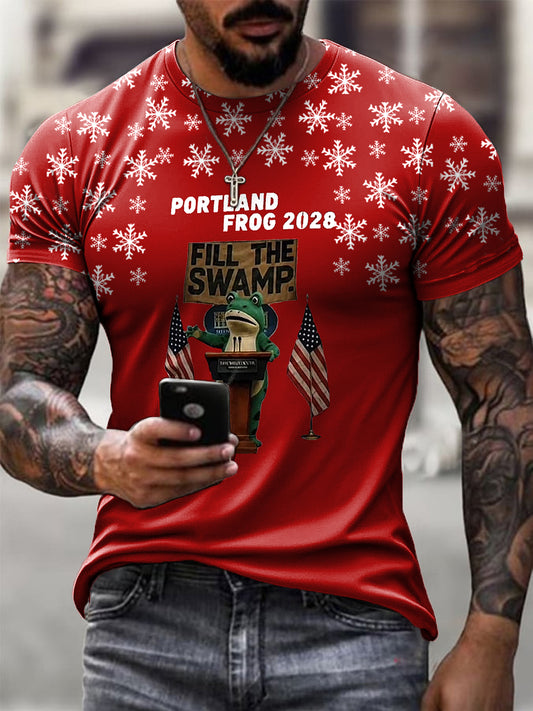 Portland Frog Christmas Casual T-Shirt