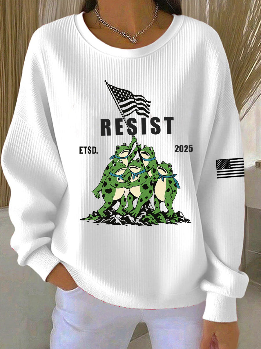 Women's Frog Resist ETSD  2025 Ribbed Round-Neck Sweatshirt