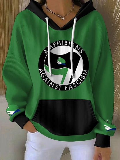 Women's 8647 FDT Resist Frog Printed Hoodie