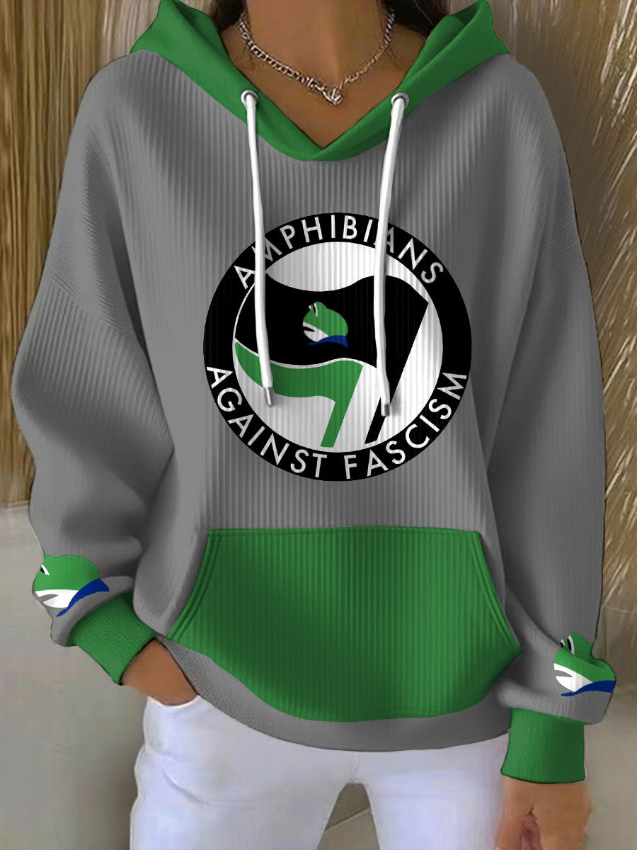 Women's 8647 FDT Resist Frog Printed Hoodie