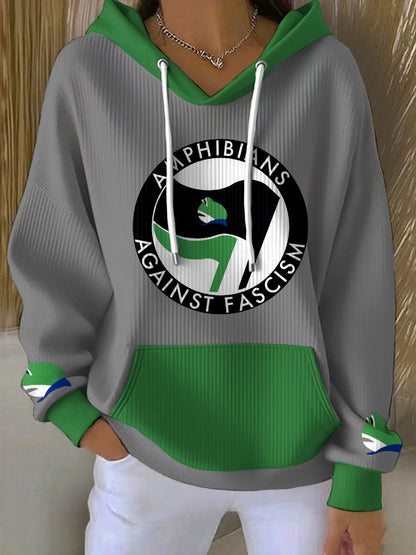 Women's 8647 FDT Resist Frog Printed Hoodie