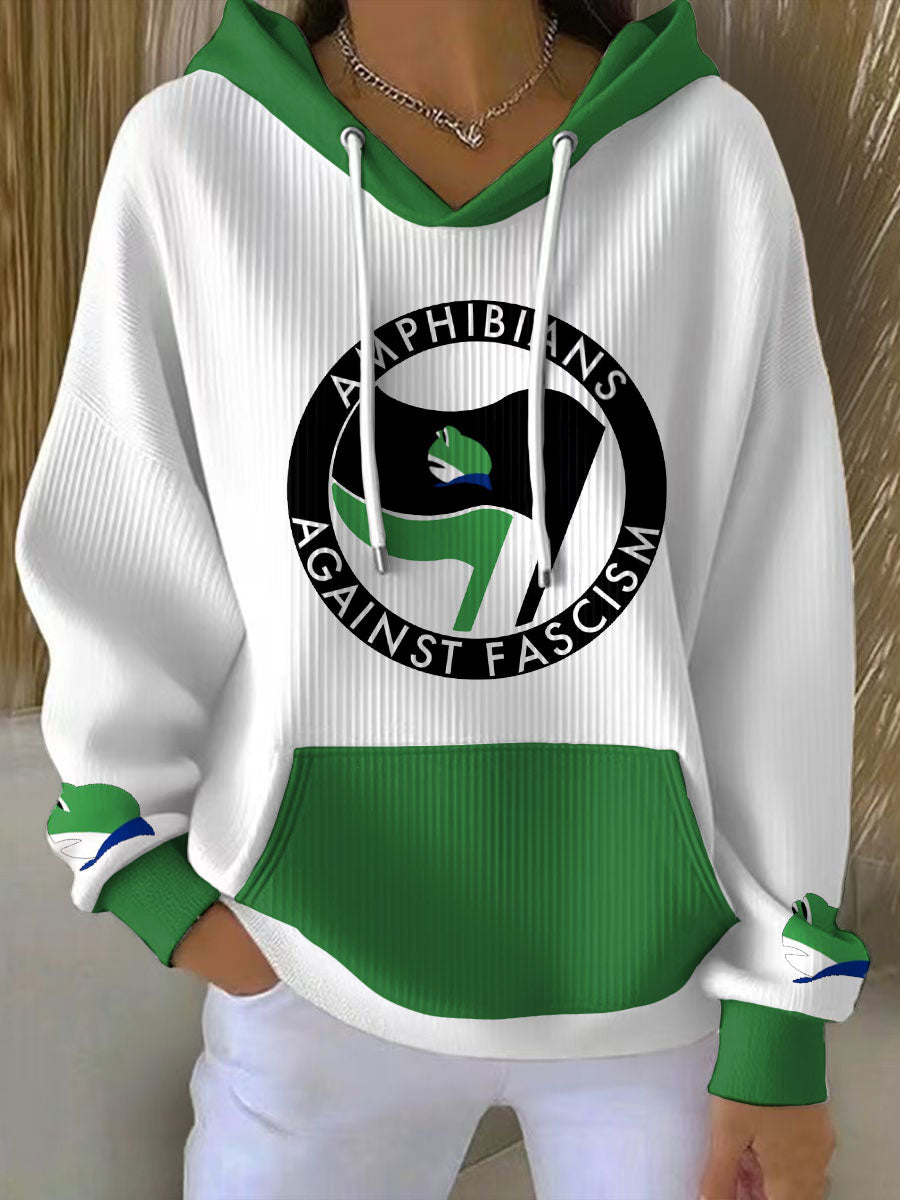 Women's 8647 FDT Resist Frog Printed Hoodie