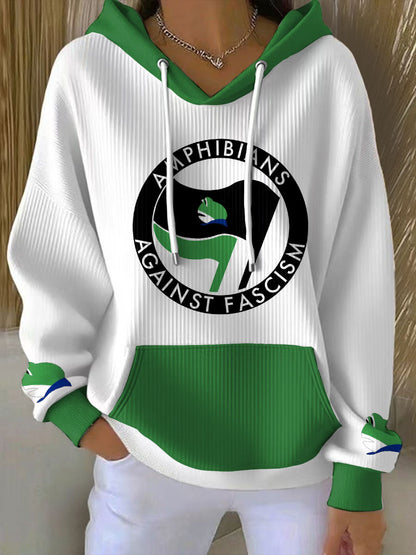 Women's 8647 FDT Resist Frog Printed Hoodie