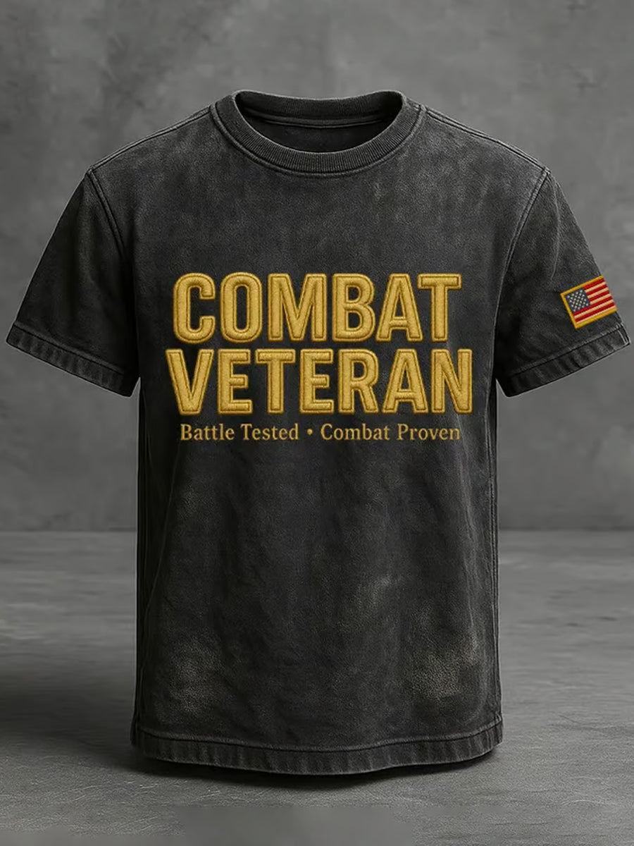 Men's Casual Veteran Print Tee