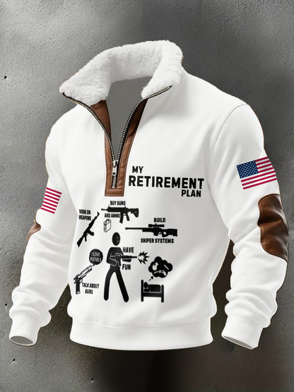 Men's Funny Veteran Retirement Printed Hoodie