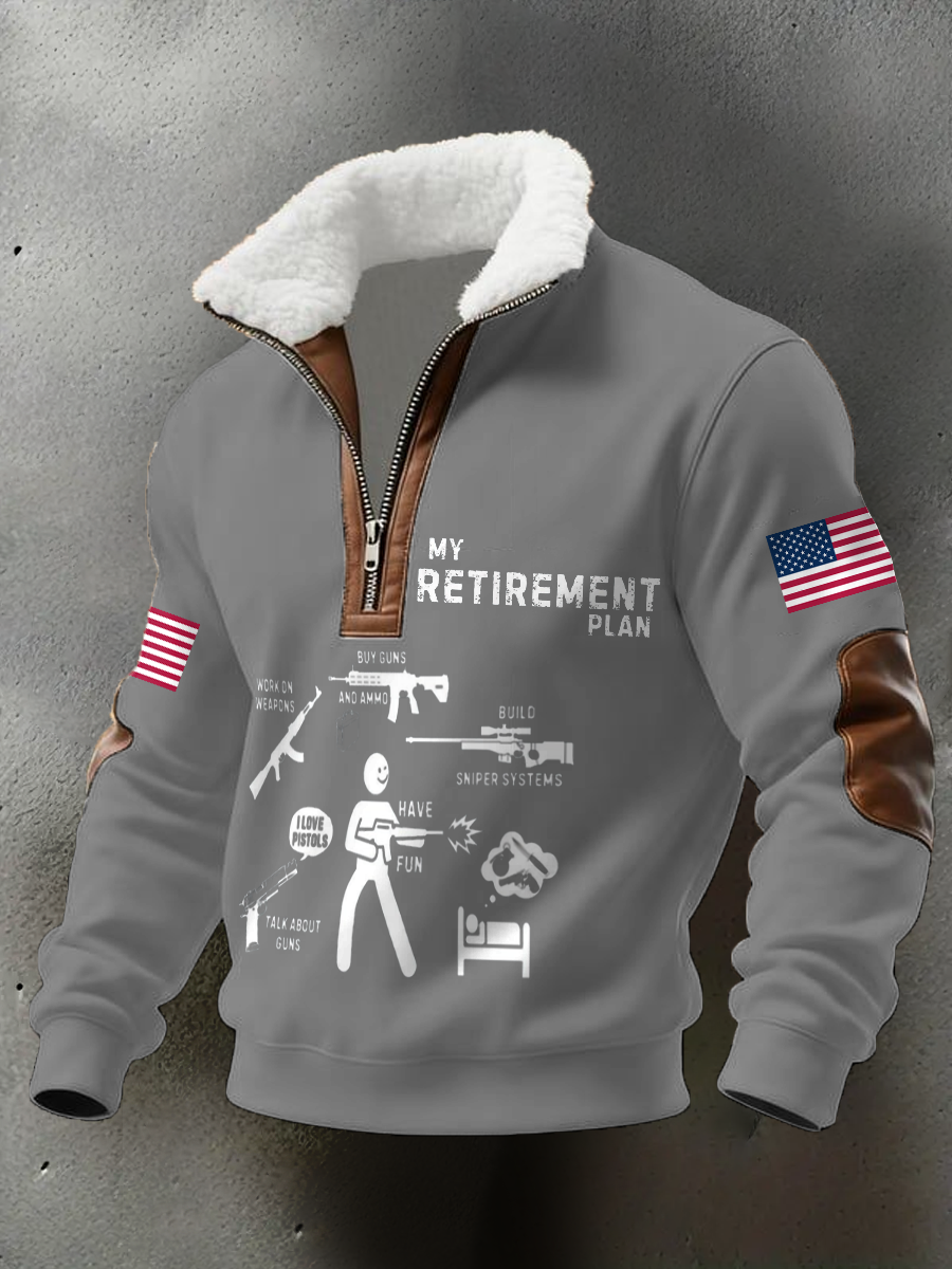 Men's Funny Veteran Retirement Printed Hoodie
