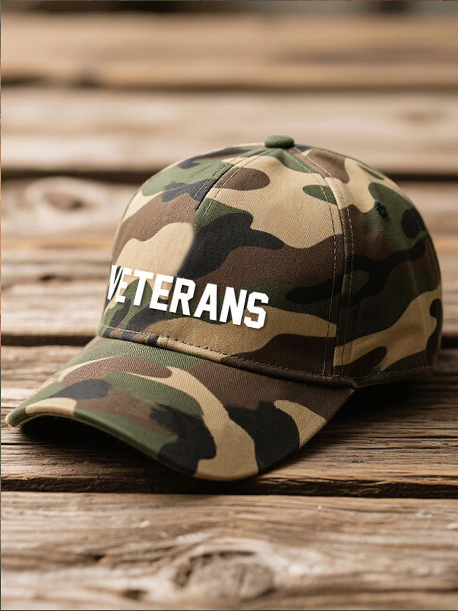 Unisex Retro Veteran Camouflage Print Hat