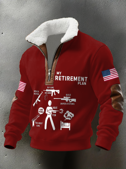Men's Funny Veteran Retirement Printed Hoodie