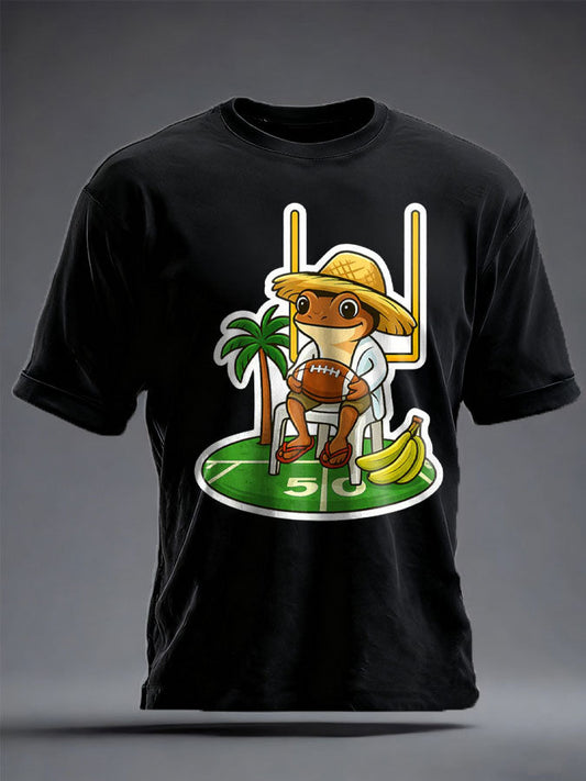 Unisex Bunny Football Music Lover Printed T-shirt