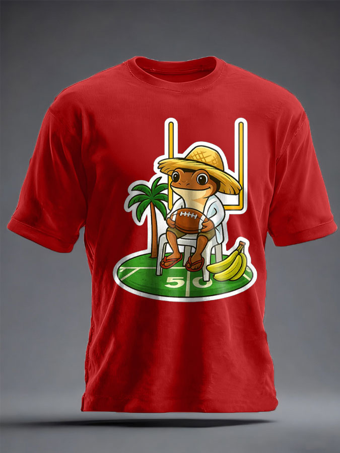 Unisex Bunny Football Music Lover Printed T-shirt