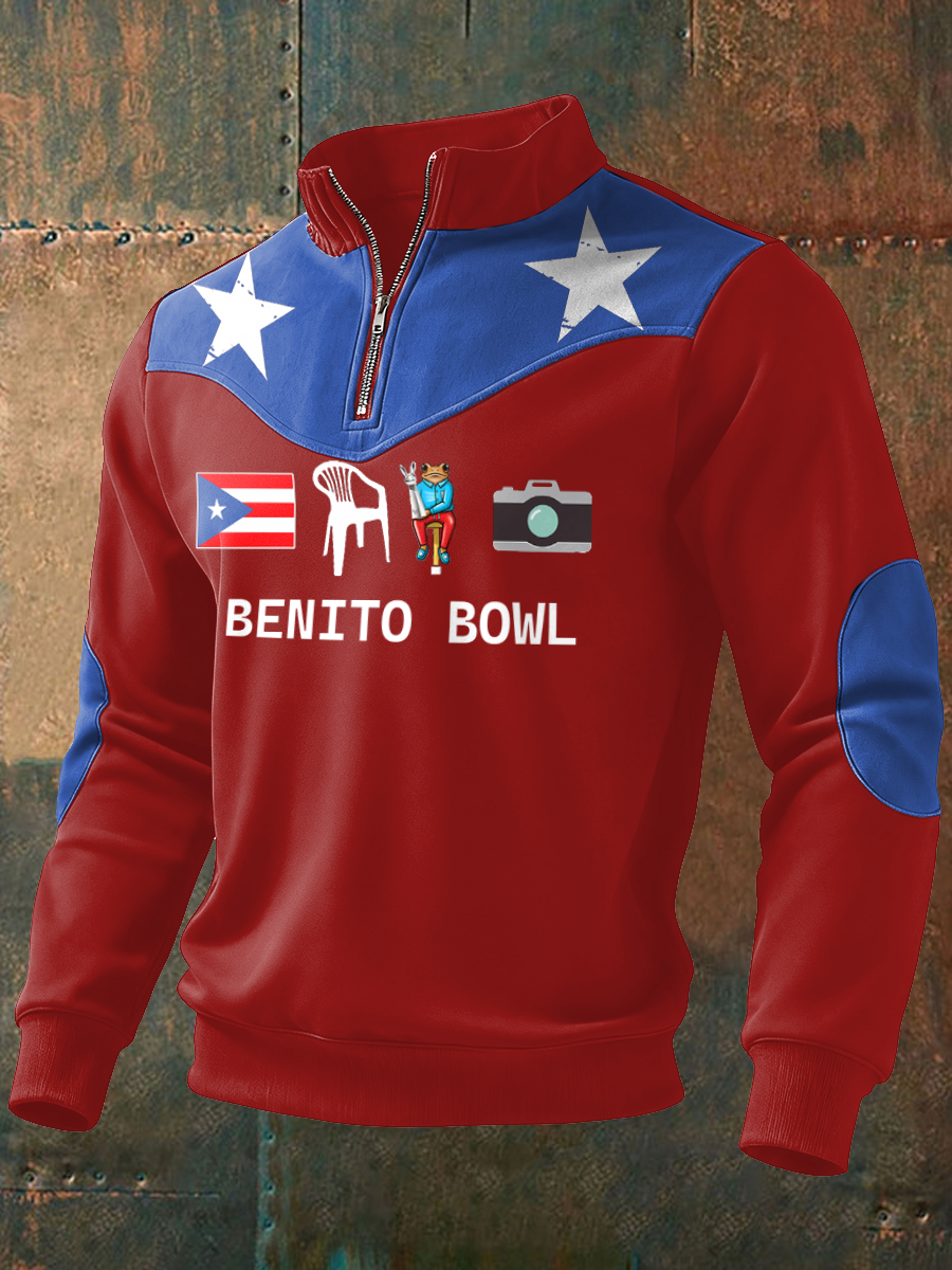 Men's Bunny Football Music Lover Printed Sweatshirt