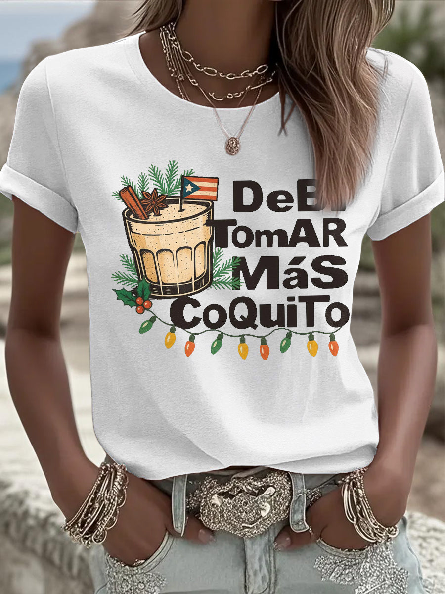 Women's Bunny Football Music Lover Printed T-shirt