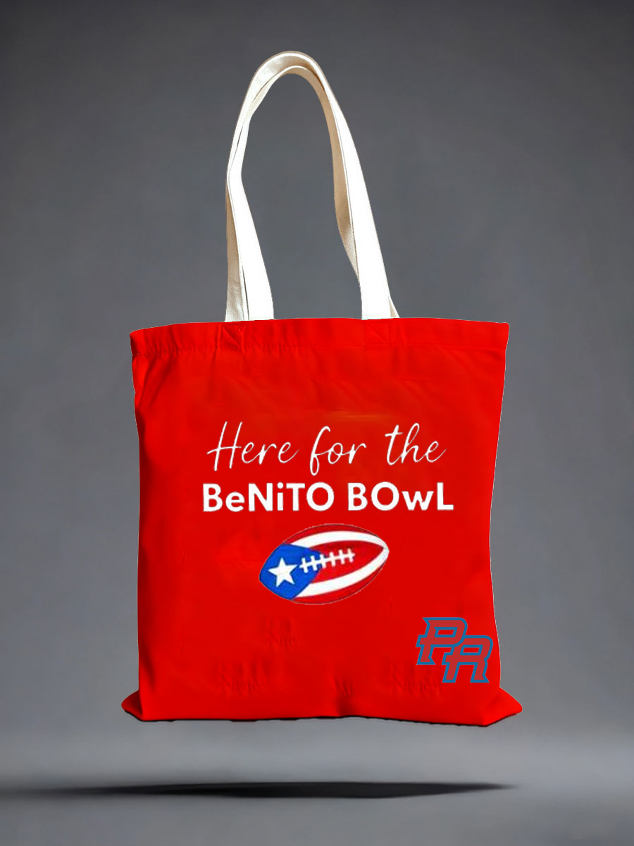 Bunny Football Here For The Benito Bowl Printed Bags