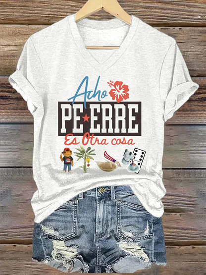 Women's Puerto Rico Printed Short-Sleeved T-Shirt