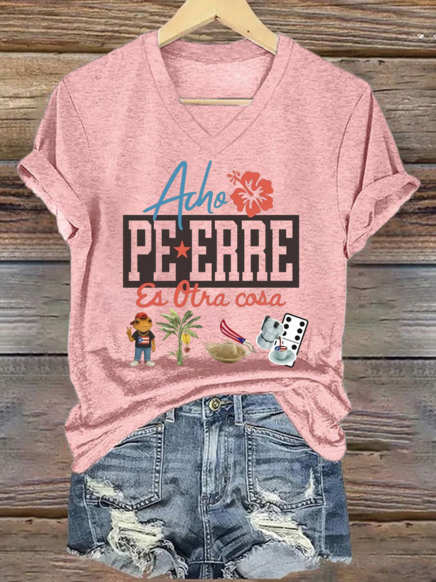 Women's Puerto Rico Printed Short-Sleeved T-Shirt