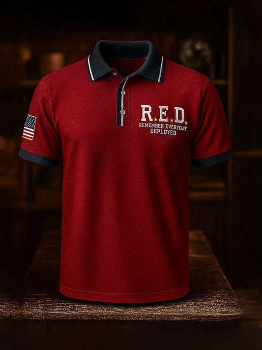 Men's Red Friday Veteran Print Casual Top