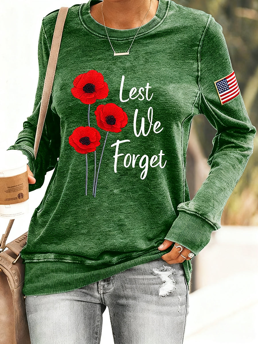 Women's Lest We Forget Casual Sweatshirt