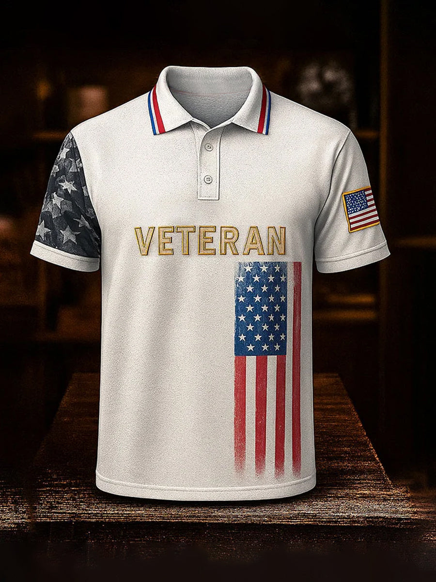 Men's Red Friday Veteran Print Casual Top