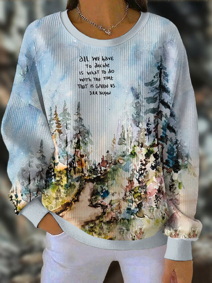 Women's JRR Rings Books Lover Printed Sweatshirt