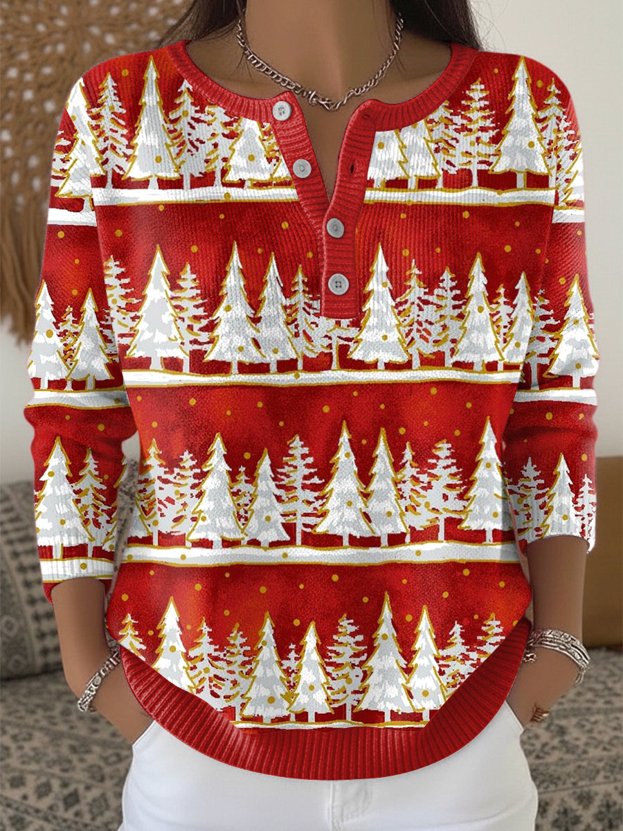 Women's Christmas Striped Casual Sweater