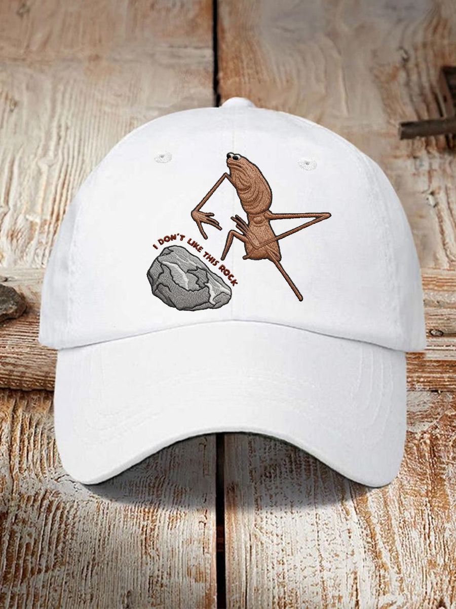 Unisex I Don't Like This Rock Print Hat