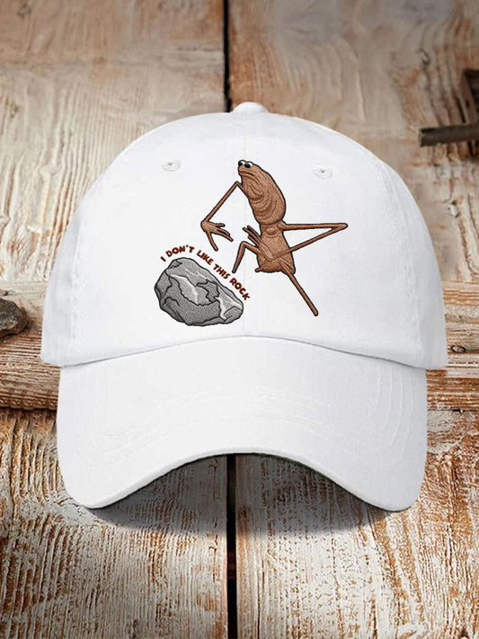 Unisex I Don't Like This Rock Print Hat