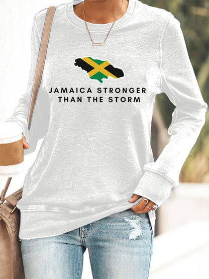 Women's Hurricane Melissa Jamaica Stronger Than The Storm Sweatshirt