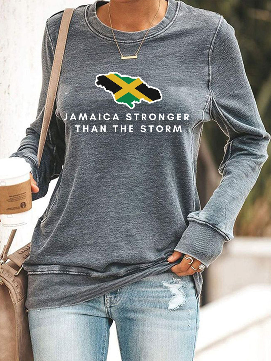Women's Hurricane Melissa Jamaica Stronger Than The Storm Sweatshirt