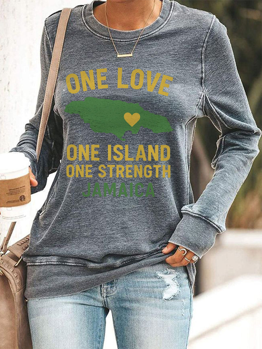Women's Hurricane Melissa One Love One Island One Strength Jamaica Sweatshirt
