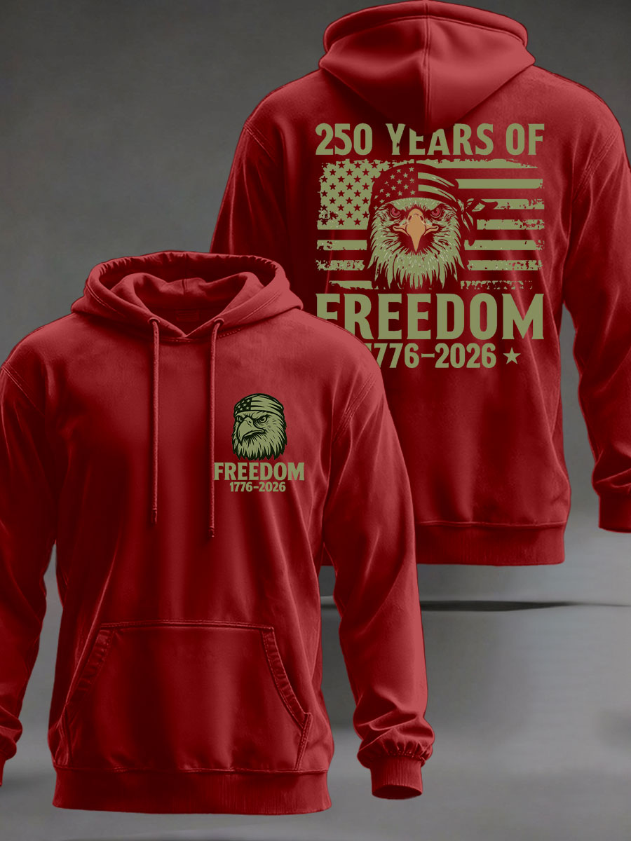 Men's United States 250 Years Printed Casual Hoodie