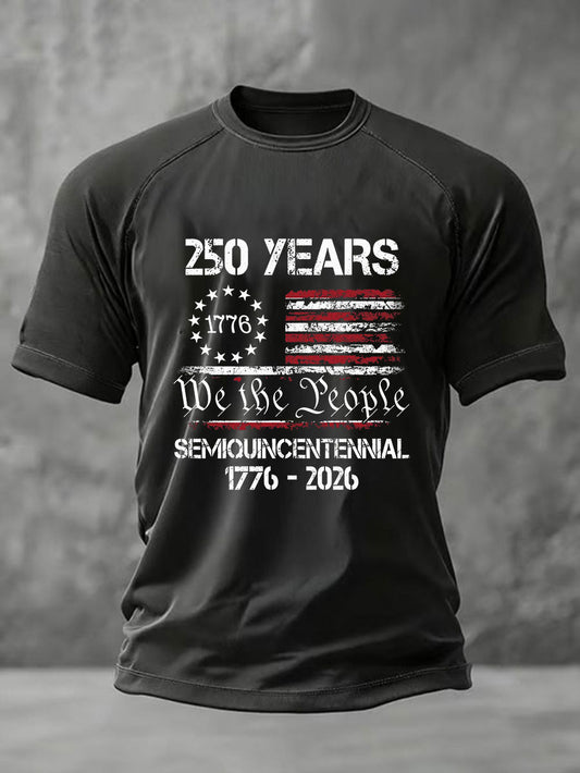Men's United States 250 Years Printed Casual T-Shirt