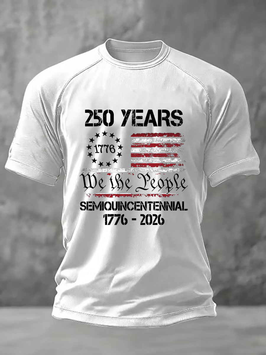 Men's United States 250 Years Printed Casual T-Shirt