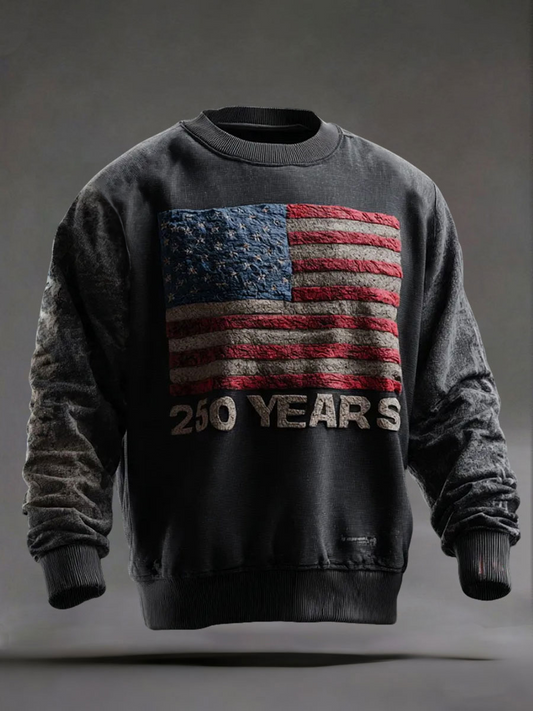 Men's American 250th Anniversary Printed Casual Sweatshirt